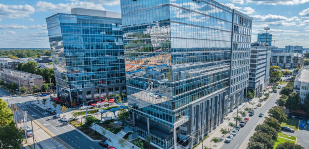 New and dynamic mixed-use office and retail development by The Spectrum Companies located in Charlotte, North Carolina. Best development award winning project. Future hotel site in South End Charlotte